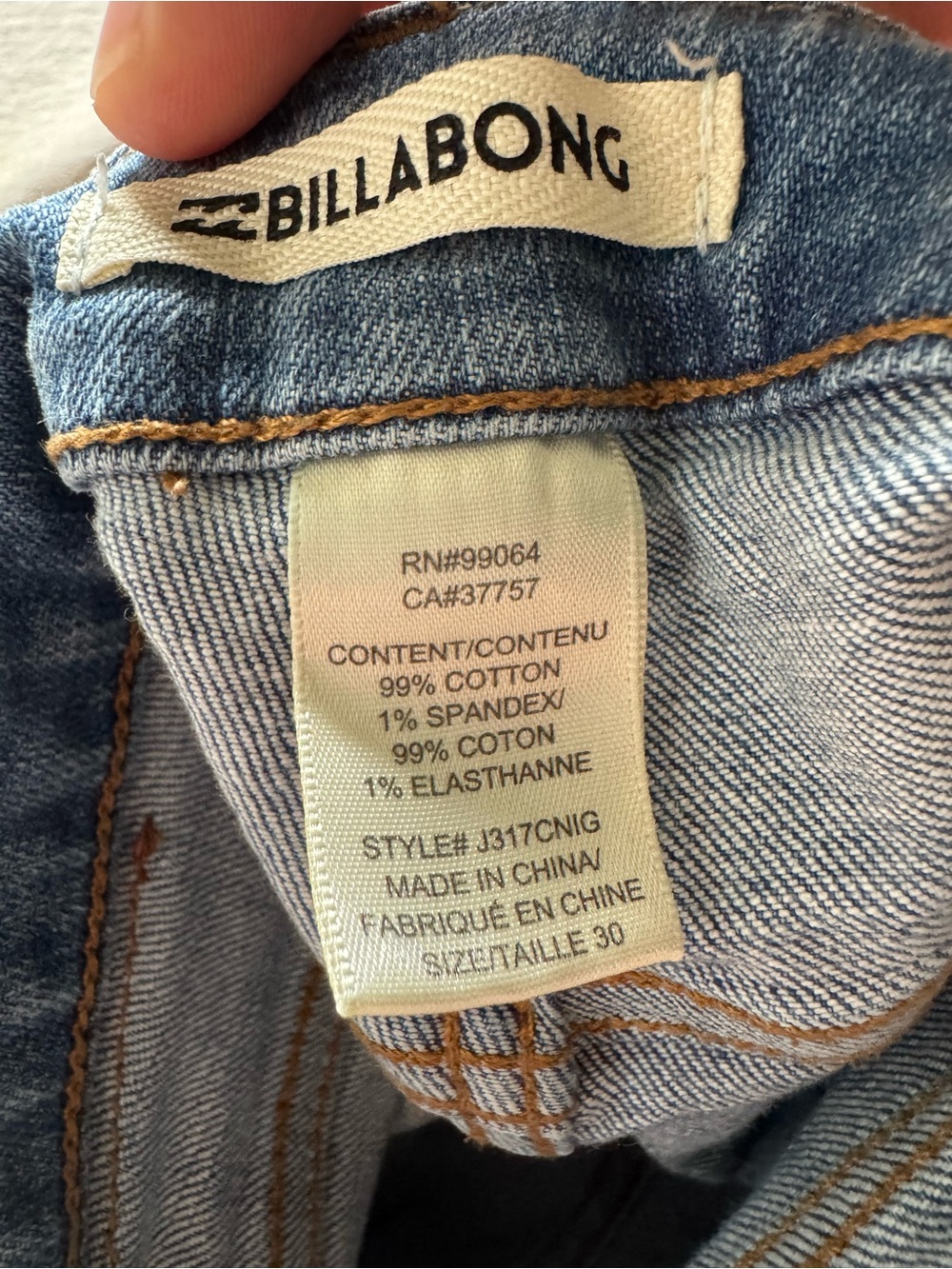 Billabong Light Blue Skinny Jeans with Subtle Distress - Picture 5 of 5